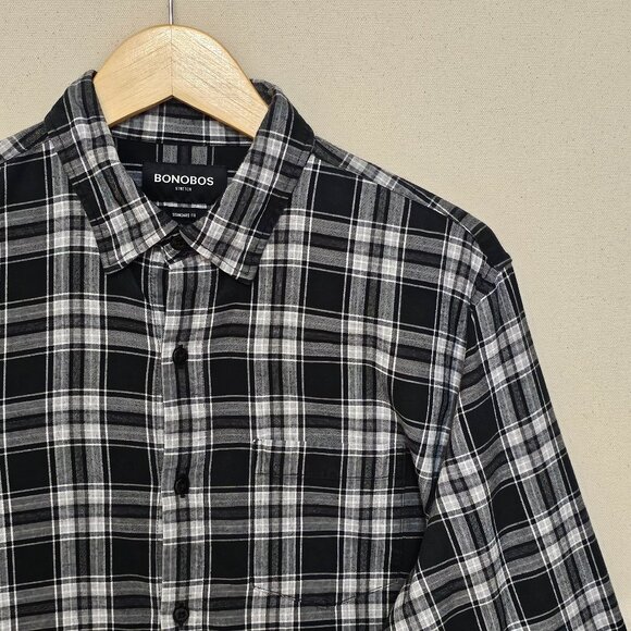 Bonobos Stretch Flannel Standard Fit Button Down M - Picture 1 of 7